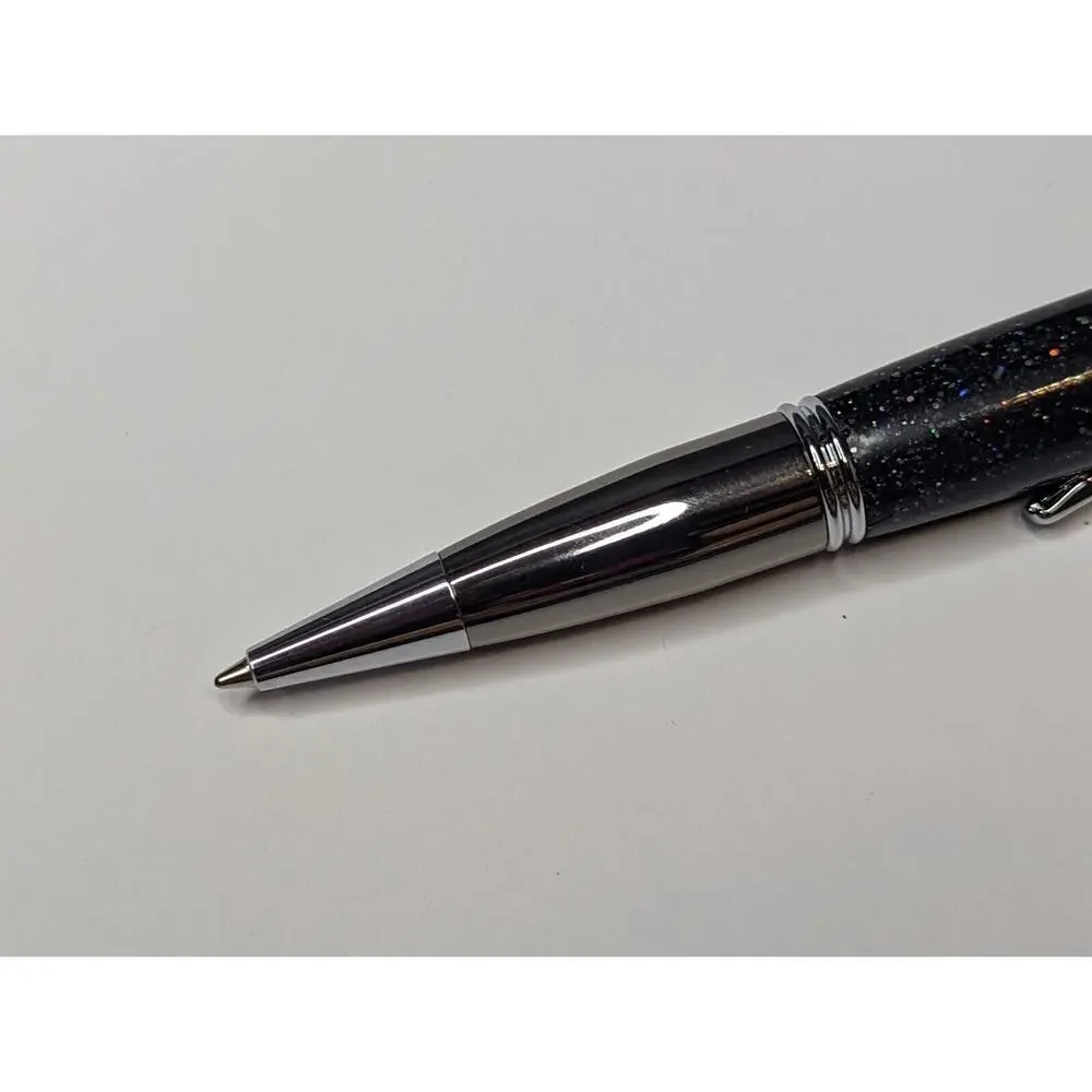 Gatsby Twist Pen Gun Metal Finish Sparkles Acrylic‎ Body Hand Turned Pen
